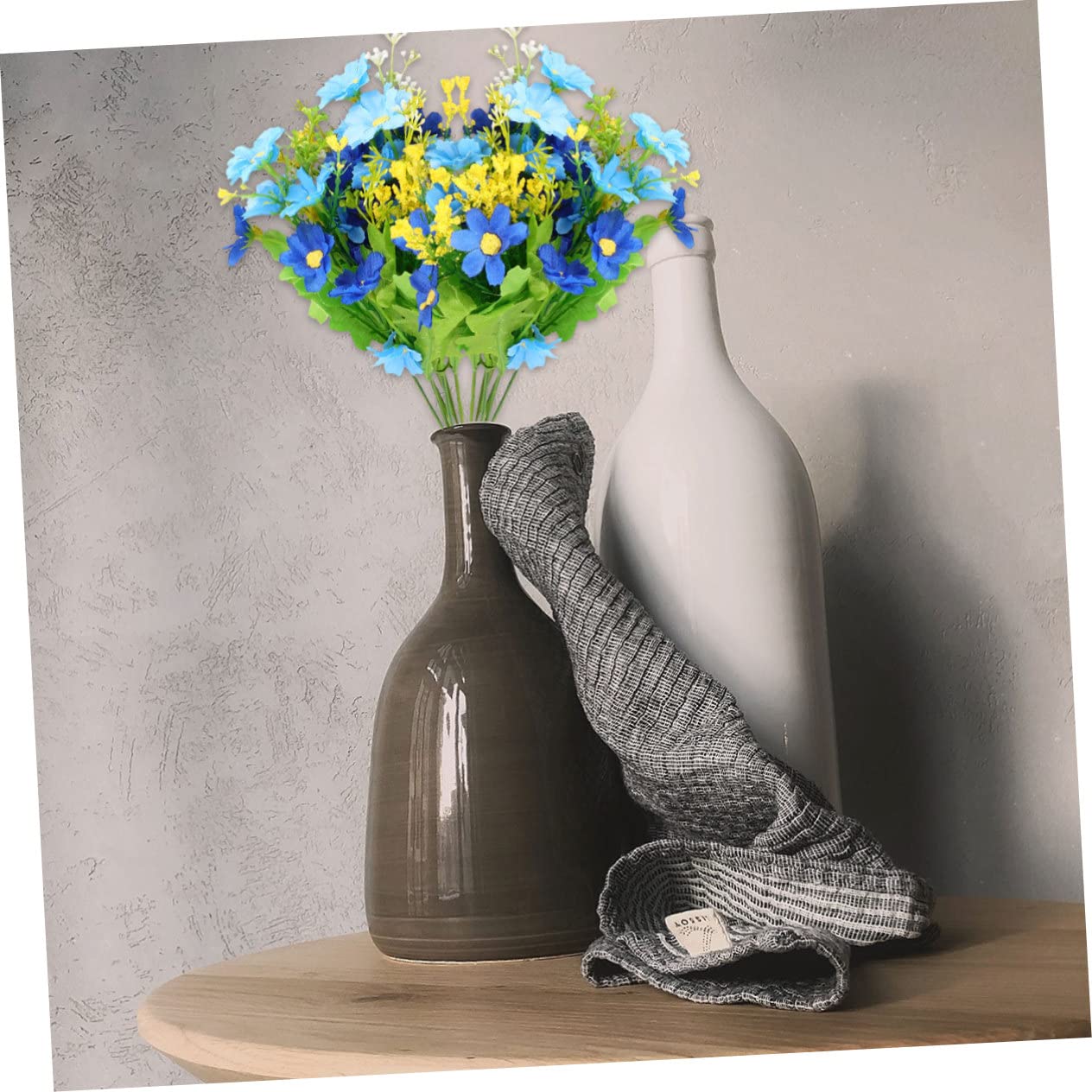 Levemolo 9stücke Köpfe Kunstblumen Strauß Kunststoff Margerite Für Hochzeiten Und Wohnräume Dekorative Blütenbündel Blau