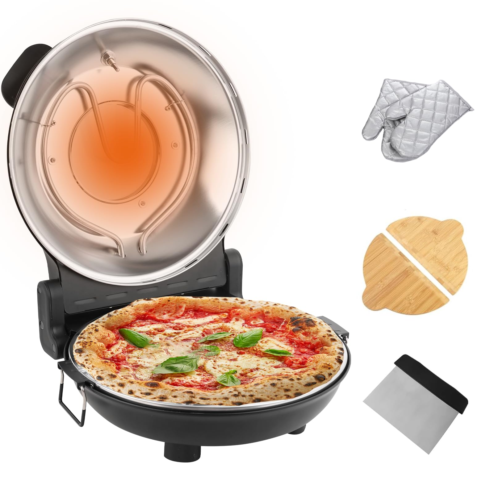 K*b様 4.3.8 動作品　Electric Pizza Oven 訳あり　ピ Amazon.com: YIBAKE Stone Pizza Oven, 12'' Indoor Electric