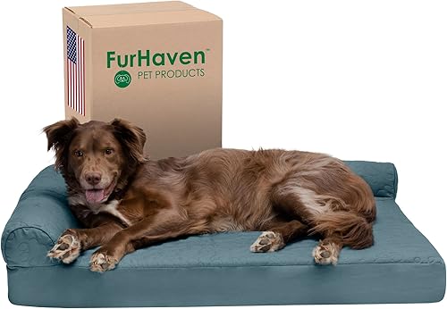 Vista 27 de Furhaven Cama para Perros de Espuma Viscoelástica para Perros Medianos/Pequeños con Refuerzos Extraíbles y Funda Lavable, Para Perros de Hasta 35