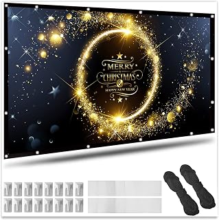 Rhungift 120 inch Projector Screen 16:9 HD Outdoor Portable Foldable Anti-Crease Projection Screen Support Double Sided Projection Movies Screen