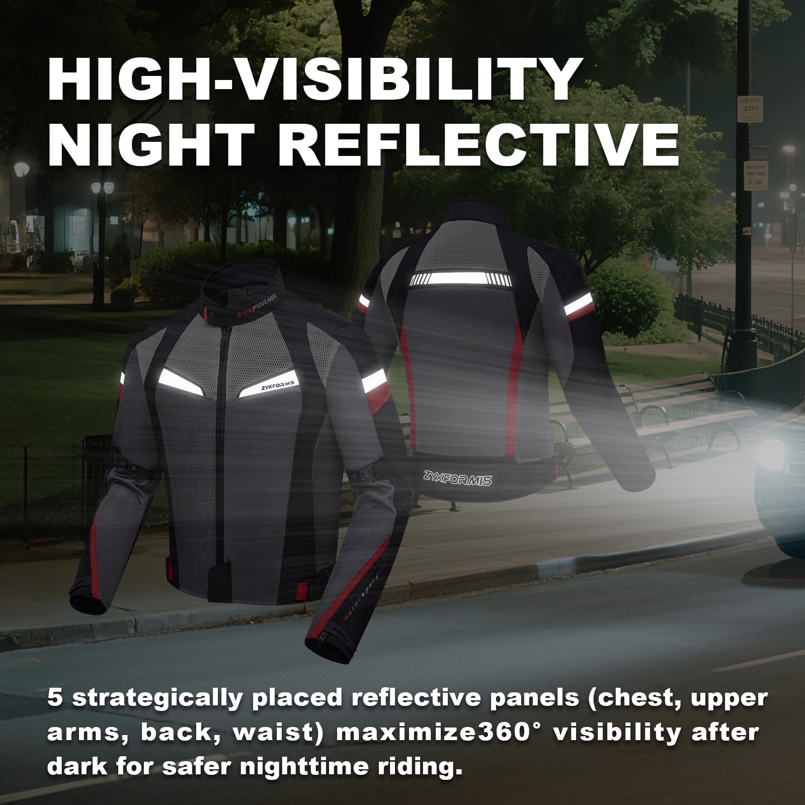 Chaqueta Moto Hombre Verano con Protecciones Homologadas, Cazadora de Moto en Tejido Técnico Perforado, Ropa de Motociclista Ligera, Transpirable y Anti-abrasión