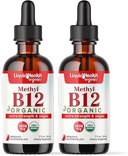 LIQUIDHEALTH Metil Vitamina B12 Gotas puras líquidas orgánicas, impulso de energía de metilcobalamina, enfoque mejora la memoria, metabolismo
