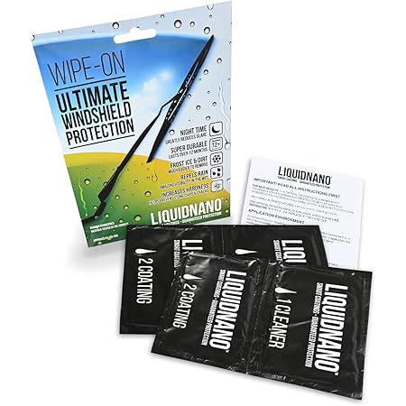 Amazon ガラスコーティング 車 フロントガラス 撥水 保護 窓 コーティング剤 自動車 ウィンドウ 油膜取り 拭くだけ 簡単 １年間 超耐久 ワイプオン カーコーティング ガラスコート 窓ガラス ワイパー Liquidnano 日本語説明書 撥水剤 車 バイク