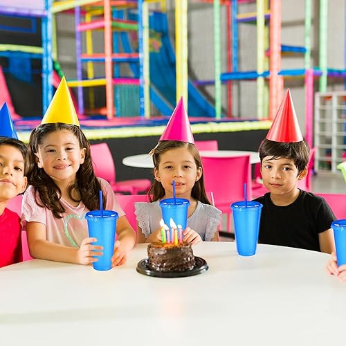 Miniatura 4 de 24 vasos de plástico con tapa y pajita, vasos reutilizables de 24 onzas, vasos de café helado con purpurina a granel, taza de viaje para niños y