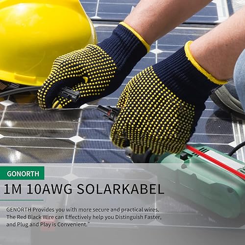 Miniatura 8 de SIYAN Cable de extensión solar de 3 pies 10 AWG con conector hembra y macho adaptador de cable solar resistente a la intemperie para paneles del