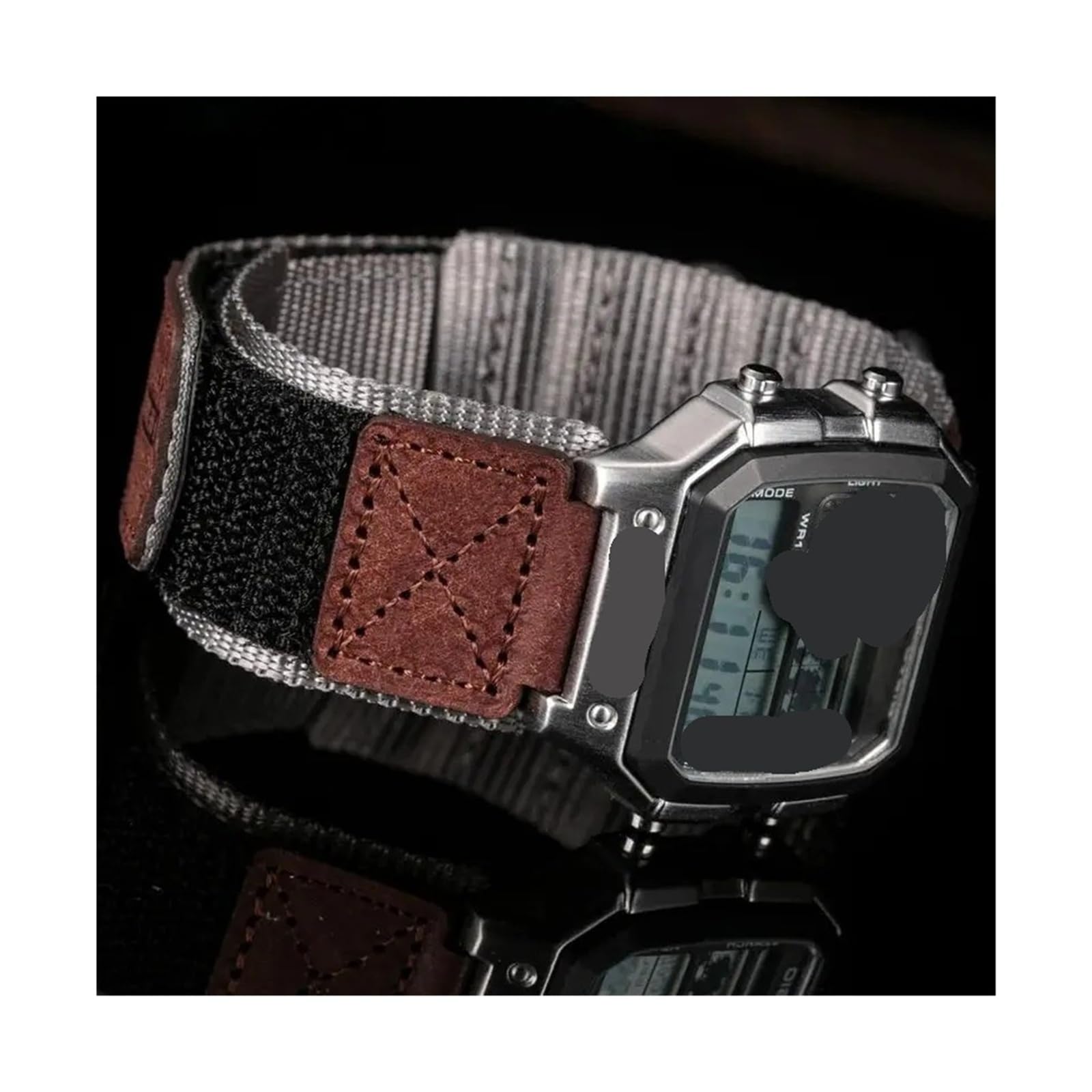 Correa de reloj de piel de nylon Correa de repuesto deportiva de 18 mm compatible con AE1200 AE1300 W-218H