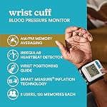 Homedics Bluetooth Wrist Blood Pressure Monitor – BPW-810BT | Smart Measure™ Technology, Dual-User Memory, Irregular Heartbeat Detection, Backlit Display, Portable Design