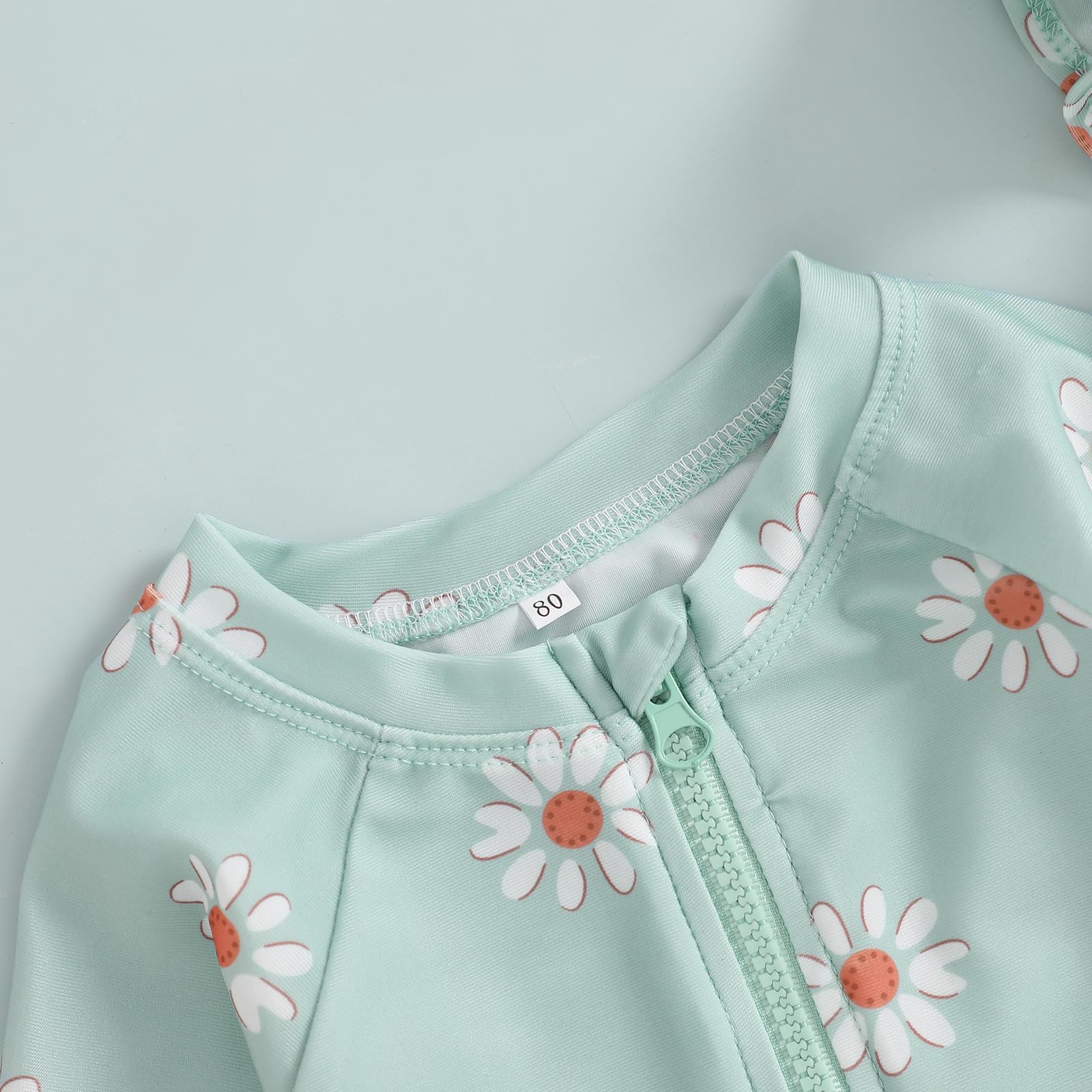 Costume da bagno 2 pezzi per bambina stampato set costumi da bagno a maniche lunghe costumi da bagno un pezzo con cappello vestito costumi 3 mesi - 3 anni