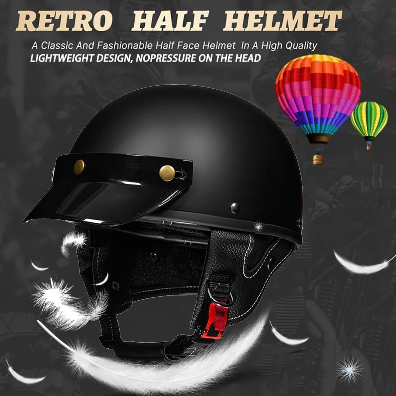 Cascos Jet Retro Cascos Half-Helmet Moto Vintage con Gafas Casco Aleman Moto Homologado ECEDOT Cascos Abiertos De Moto para Mujer Hombre Adultos Crucero Chopper Ciclomoter