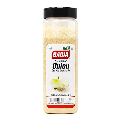Badia Cebolla granulada 1.25 libras - Sabor dulce y salado audaz