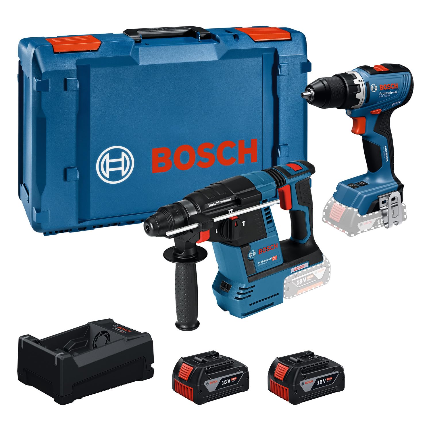 Bosch PRO 18V System Combo Kit: GSR 18V-65 + GBH 18V-26