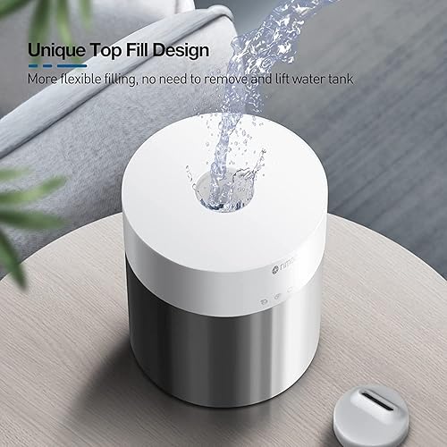 Miniatura 5 de RIMOO Humidificadores para dormitorio habitación grande humidificadores ultrasónicos de niebla fría para bebé humidificador de llenado superior de