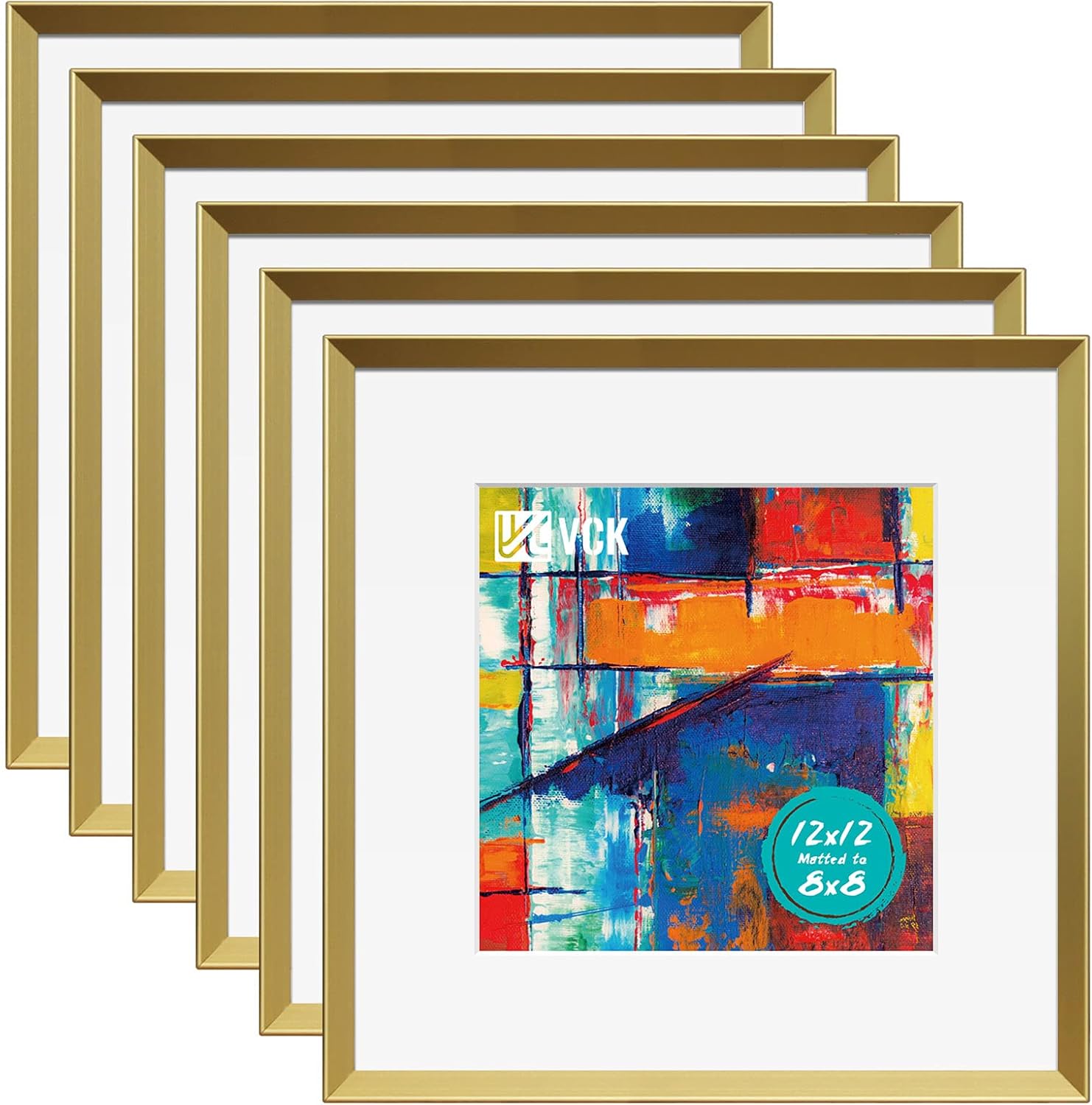 Buy VCK 12x12 Picture Frames Gold Set of 6, Metal Square Photo Frame