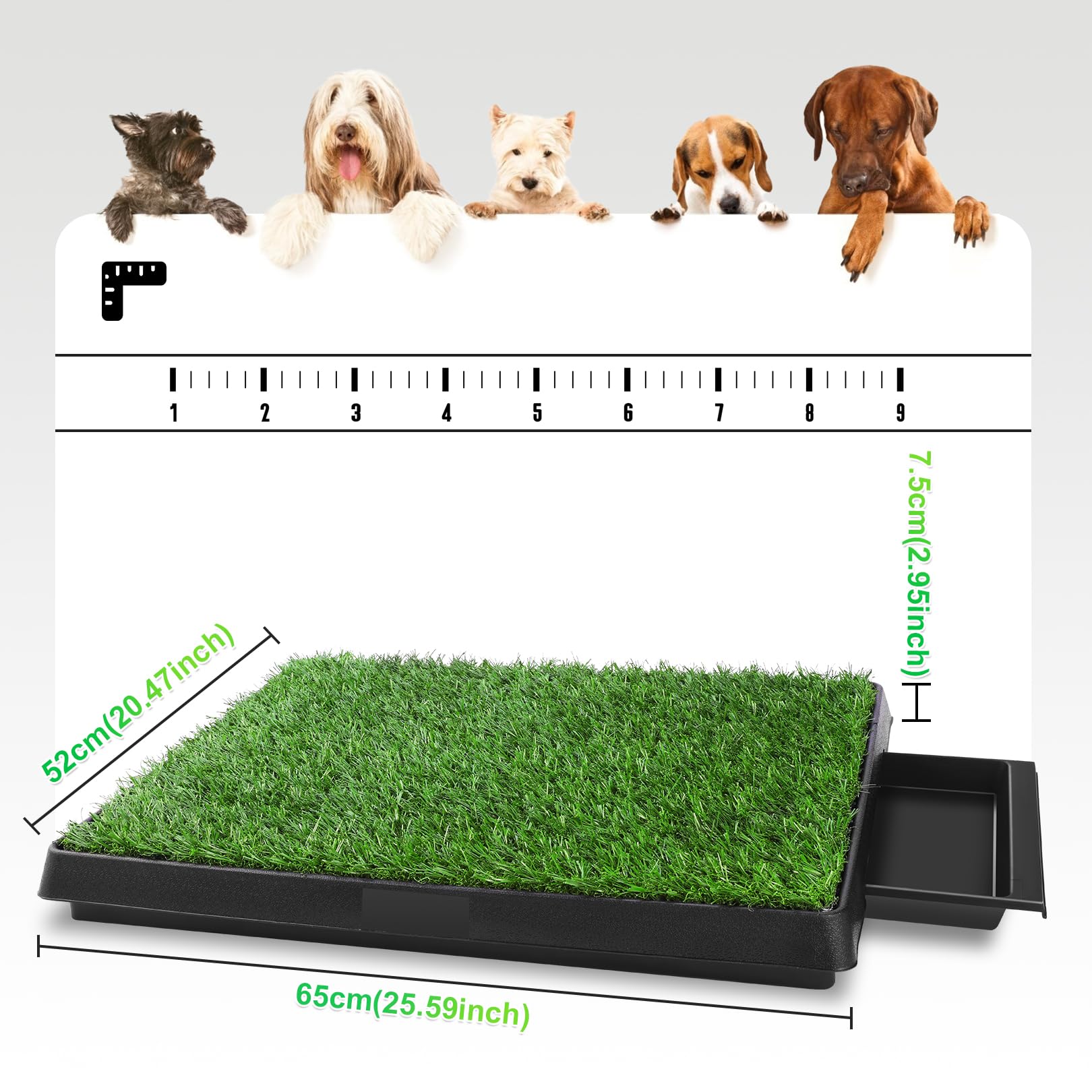 Sailnovo Inodoro para Perros Cachorros con Dobladillo Mejorado para Mascotas para Perros pequeños, con césped Artificial Dos Piezas de césped Son Intercambiables y el césped Aumenta la Calidad