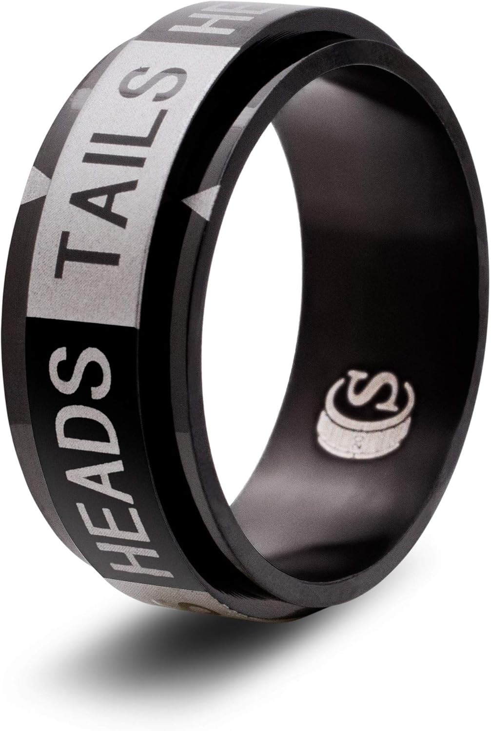 CritSuccess Heads or Tails Dice Ring with a Coin Flip Die