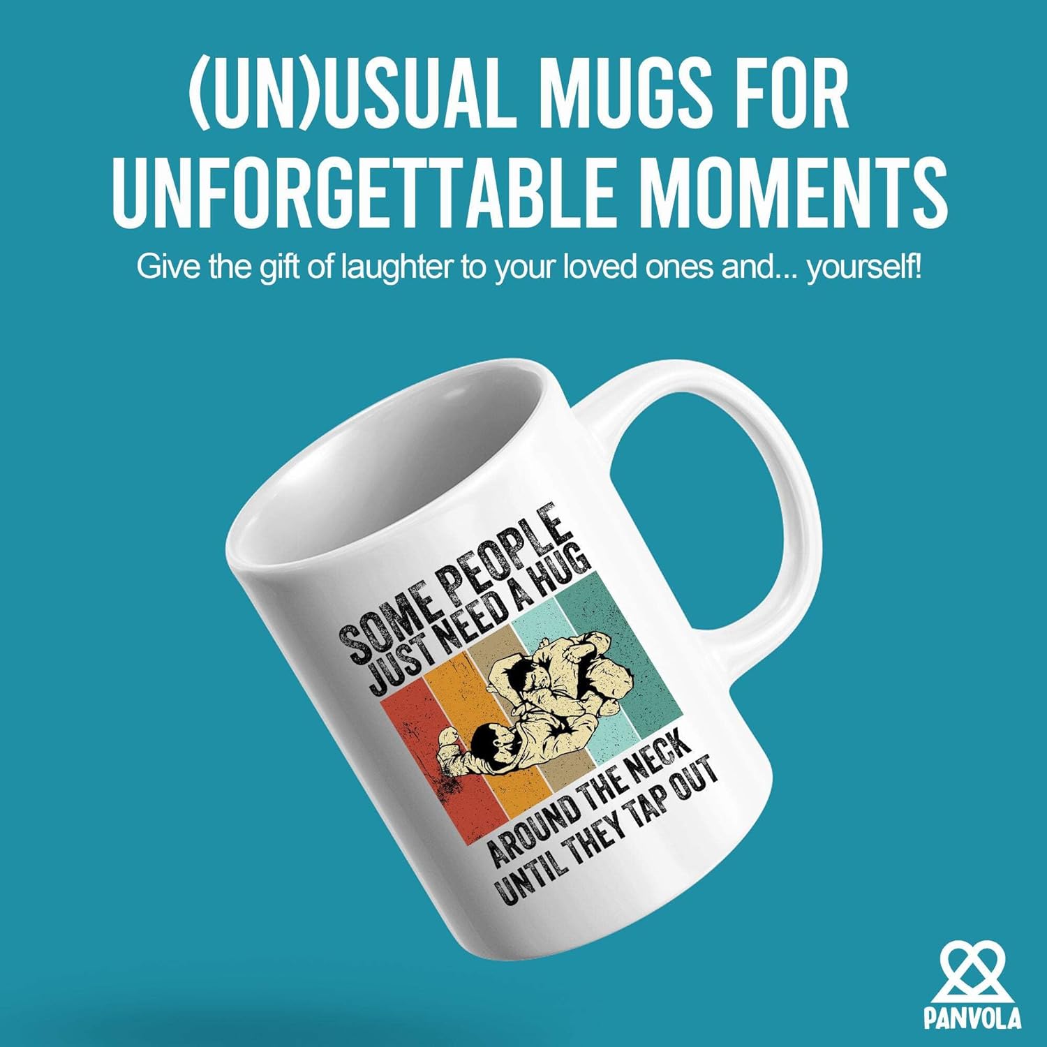 Some People Just Need A Hug Around The Neck Until They Tap Out Funny Jiu Jitsu Gifts Jiujitsu Coach Player Funny Sarcastic Novelty Drinkware Ceramic Mug 11 oz White - Image 2