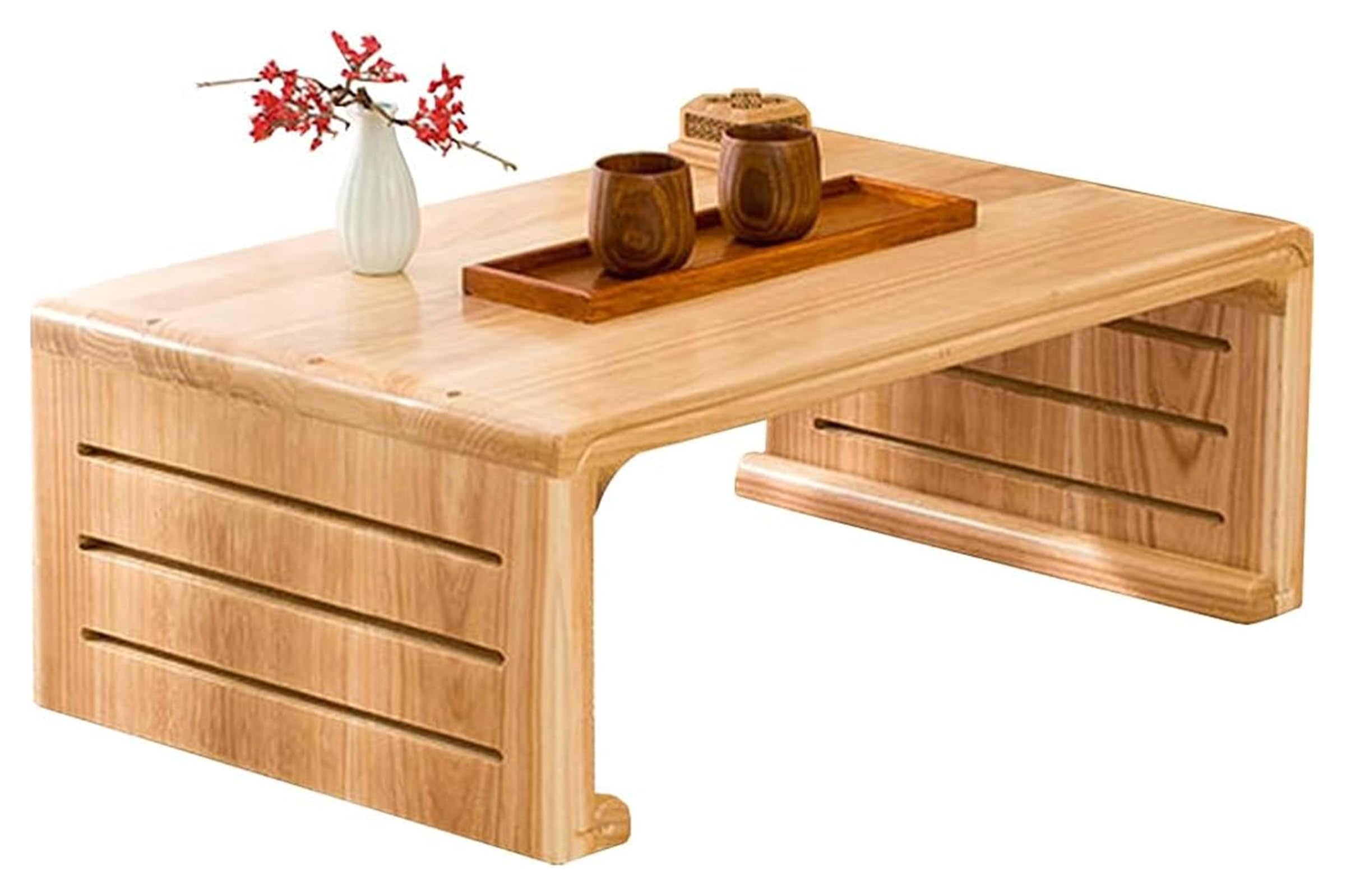 Table basse rétro stable en bois beige pour décoration élégante