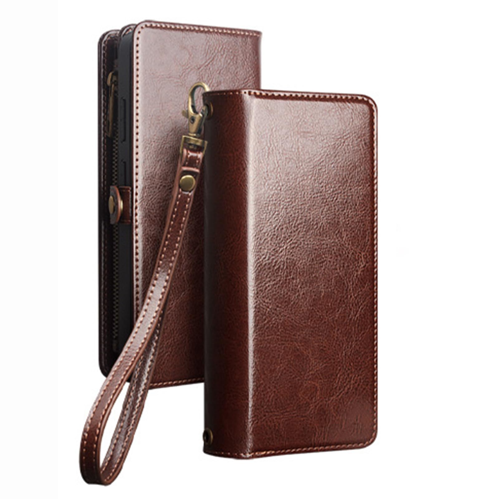LUOTANL Wallet Case for Samsung Galaxy S26 Ultra, Magnetic Genuine Leather Detachable Wristband Crossbody Cover