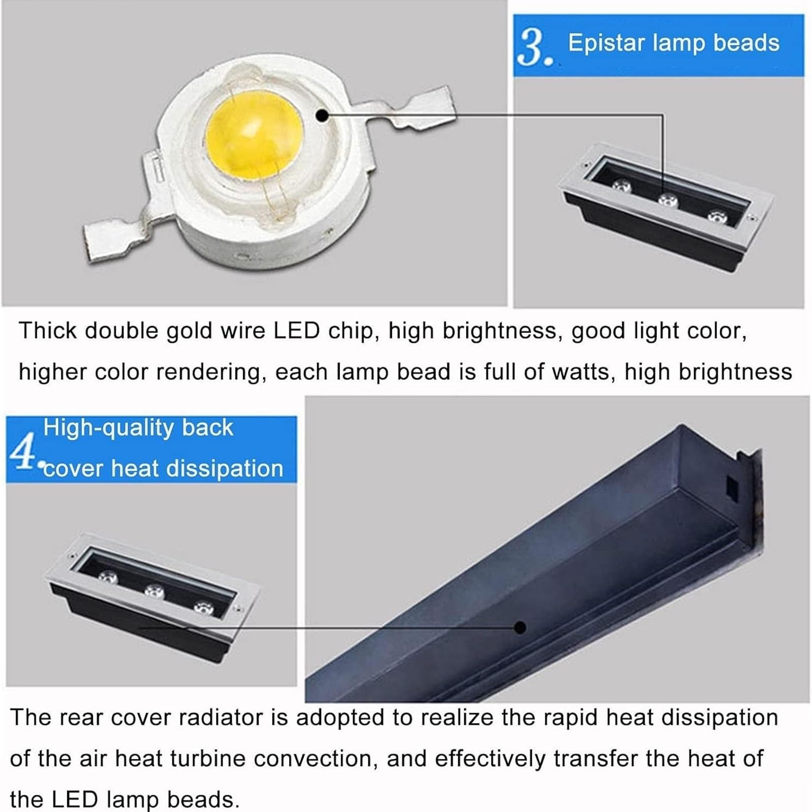 Luces De Paisaje - Lámpara Empotrada Para Exterior Enterrada, Focos LED Rectangulares Impermeables IP65, Luz De Piso LED CA 85-265V, Para Caminos De Entrada, Terrazas(Warm White,12W)