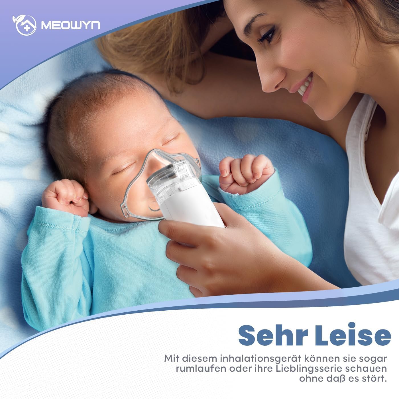 Meowyn Inhalationsgerät, leiser tragbarer Inhalationsgerät für Erwachsene und Kinder, USB wiederaufladbarer inhalator mit 2 Masken und Mundstück, inhaliergerät für Reisen und Zuhause