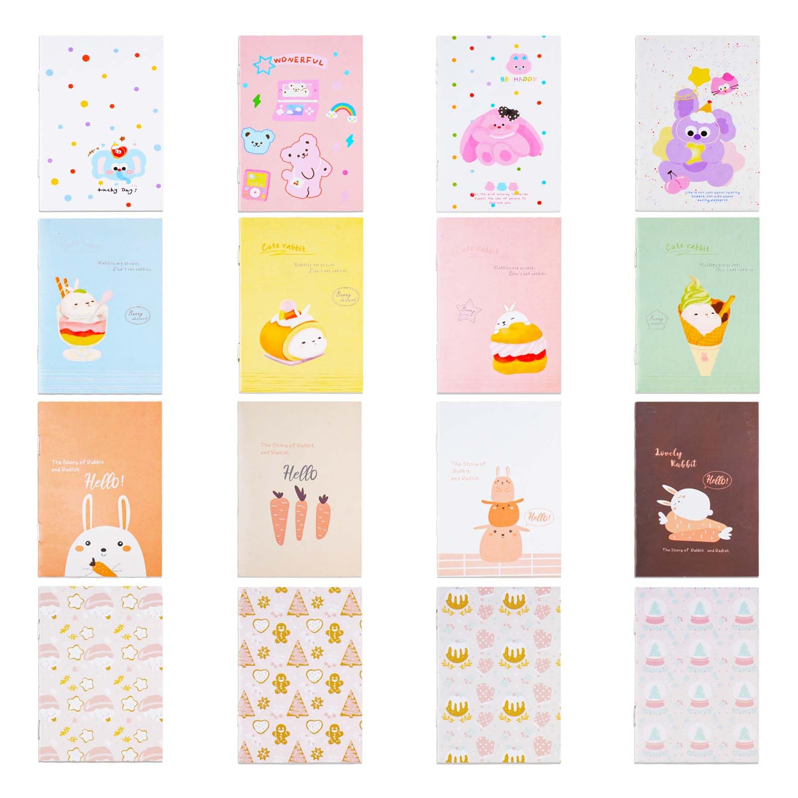 Petit Carnet de Notes de Poche 16 Pièces Couverture Souple Lapin