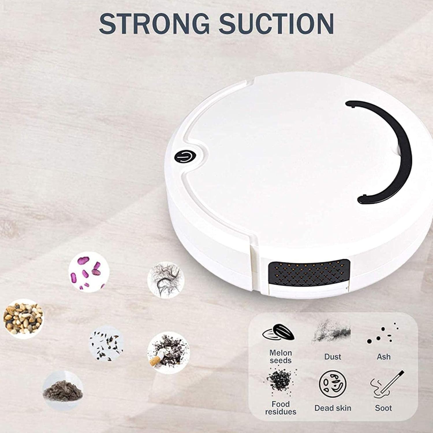 Vacuum Cleaner Robot,Robot Sweeper Smart Vacuum Cleaner Sweeping Robot Household Cleaner 2.6in Thin Super Quiet Suitable for pet Owners,for Cleaning Hardwood Floor Carpet Tile Hair (White)