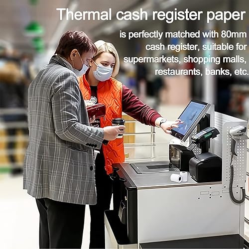 Miniatura 6 de MFLABEL Rollos de papeles térmicos de recibo de 3-18" x 119' - 10 rollos para impresora térmica POS de 3.150 in