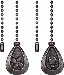 Cadenas para ventilador de techo – 2 piezas de ventilador de extensión de bronce, iluminación, ventilador, cadena extracto...