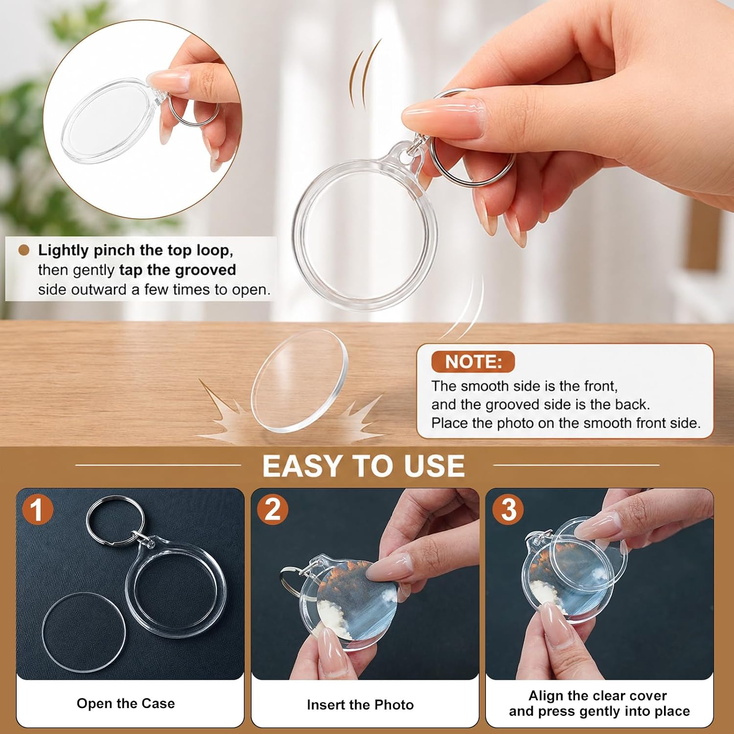 Photo Keychain Cutter, 1.38''/35mm, 122-Piece Photo Booth Keychain Kit