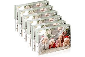 Magnetic Acrylic Photo Frame Display 6 Pack (5x7 inch) Clear Double Glass...