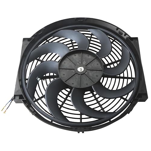 Vista 11 de MOSTPLUS - Juego de 2 ventiladores eléctricos universales delgados, 12 V, con paquete de montaje de 7 pulgadas, color negro.