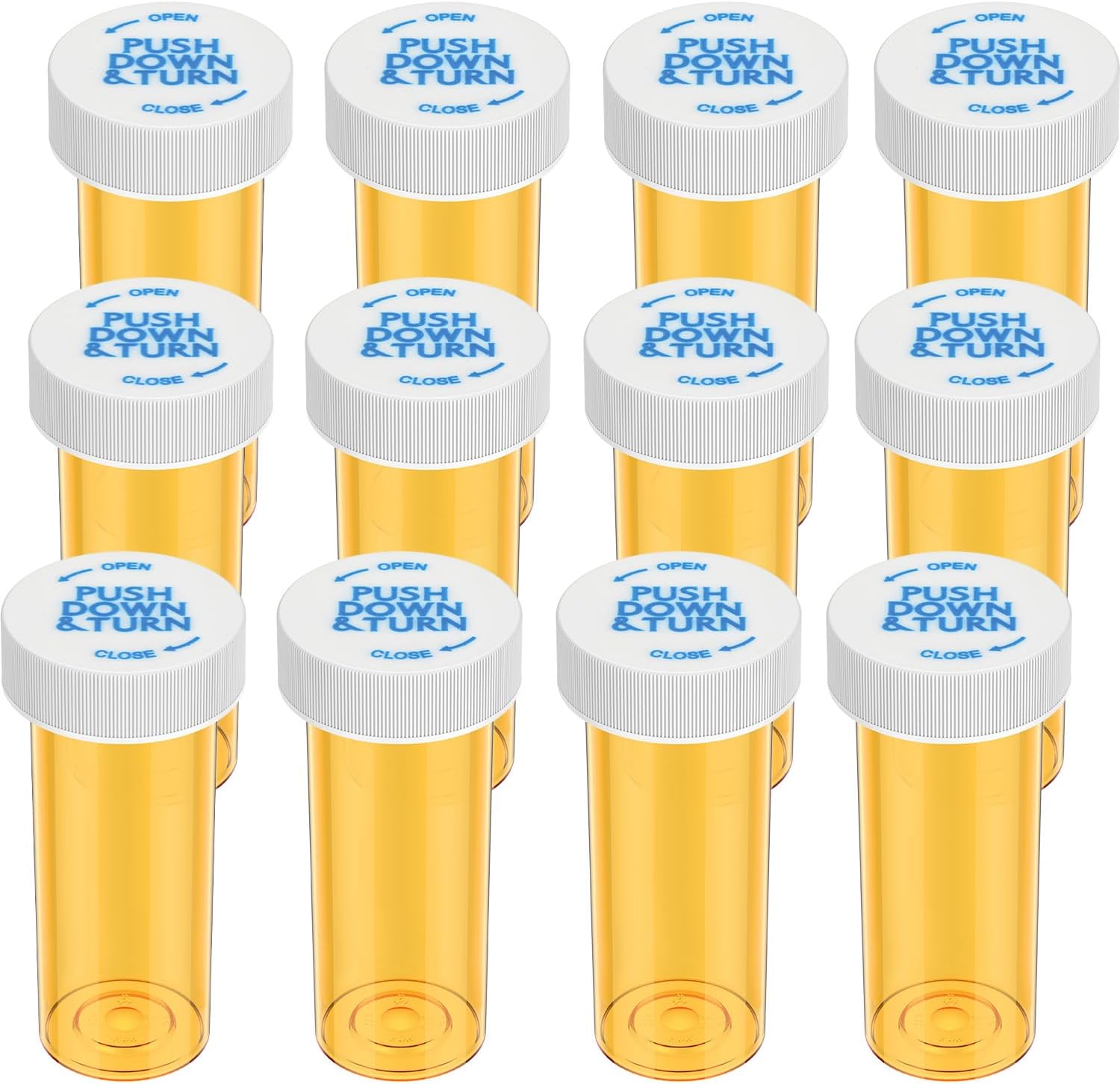 Empty Plastic Medicine Pill Bottles with Child Resistant Caps (12 Pack), 8 Dram Small Prescription Vial Medicine Containers Travel Pill Bottles Clear Pill Case Organizers