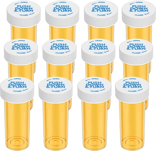 Miniatura 10 de Botellas vacías de plástico para píldoras con tapas resistentes a los niños (paquete de 20), 6 recipientes pequeños para medicamentos con recetas