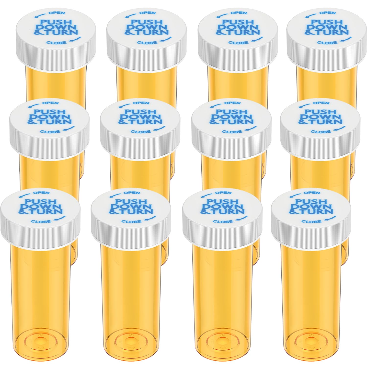 Empty Plastic Medicine Pill Bottles with Child Resistant Caps (12 Pack), 8 Dram Small Prescription Vial Medicine Containers Travel Pill Bottles Clear Pill Case Organizers