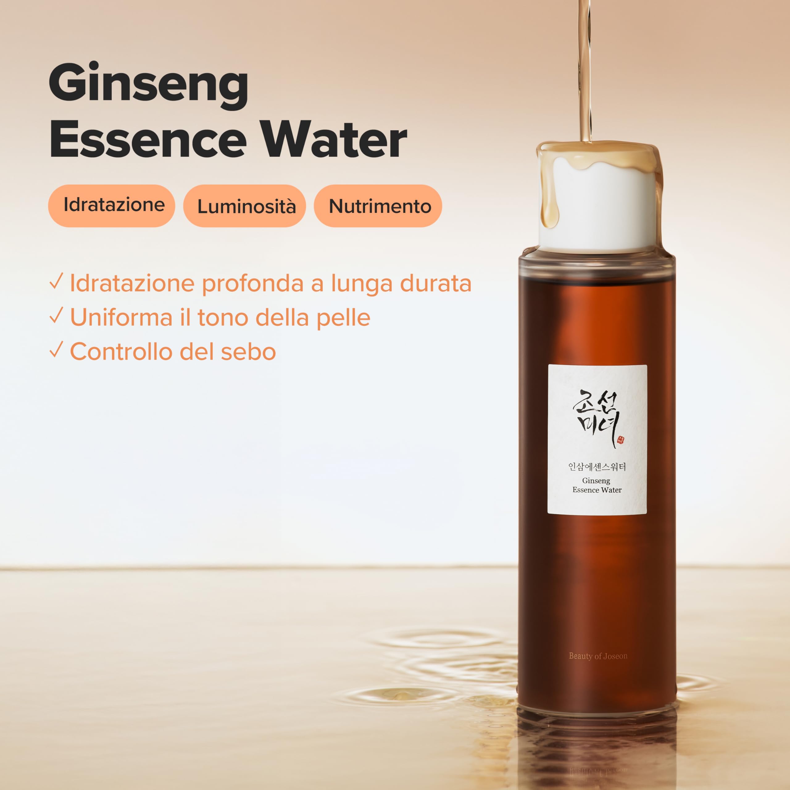 Beauty of Joseon Tonico Viso Idratante Ginseng Essence Water Per Pelli Secche E Spente. Trattamento Idratante Coreano Per Uomini E Donne, 150 Ml, 5 Fl.Oz.