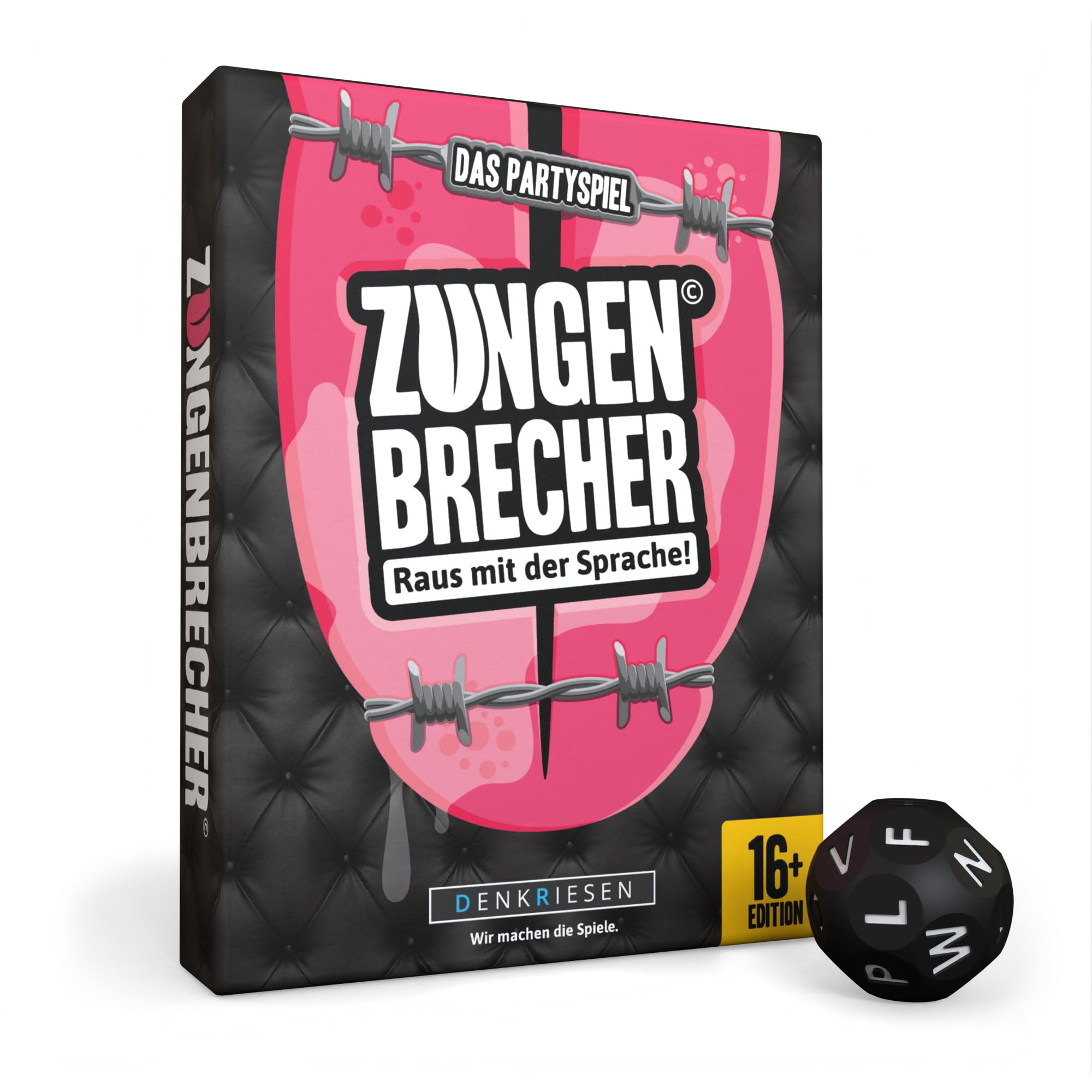 DENKRIESEN - Zungenbrecher© – Raus mit der Sprache! | Partyspiel | Ab 16 Jahren | 3-8 Spieler | Lustiges Wortspiel | Kauderwelsch garantiert | Perfekt für Spieleabende und Partys