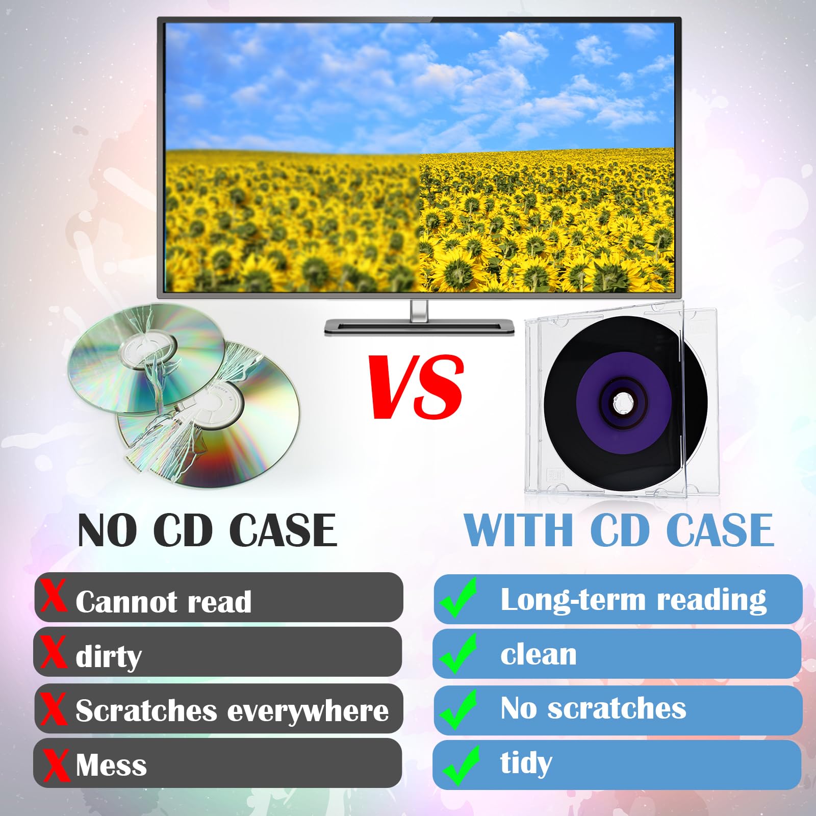 Tellegloww 150 custodie trasparenti singole in plastica per DVD e DVD, sottili da 5,2 mm, custodie protettive di ricambio per DVD, colore bianco