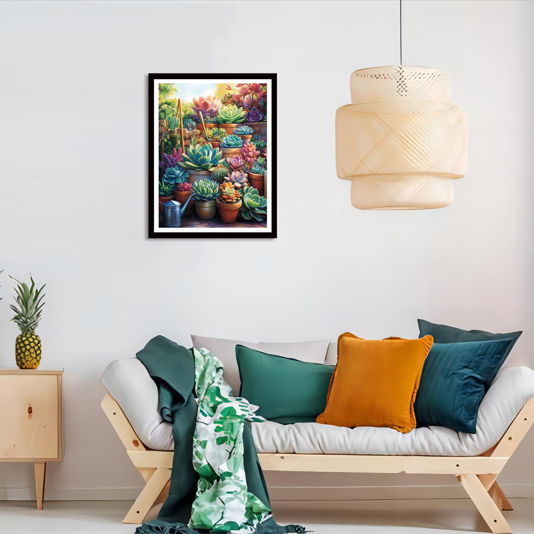 JAKI Succulents Diamond Painting Kits for Adults Beginners-Succulents Plant Diamond Art Kit for Adults,Gem Art Kits for Gift Home Wall Decor(12x16inch)