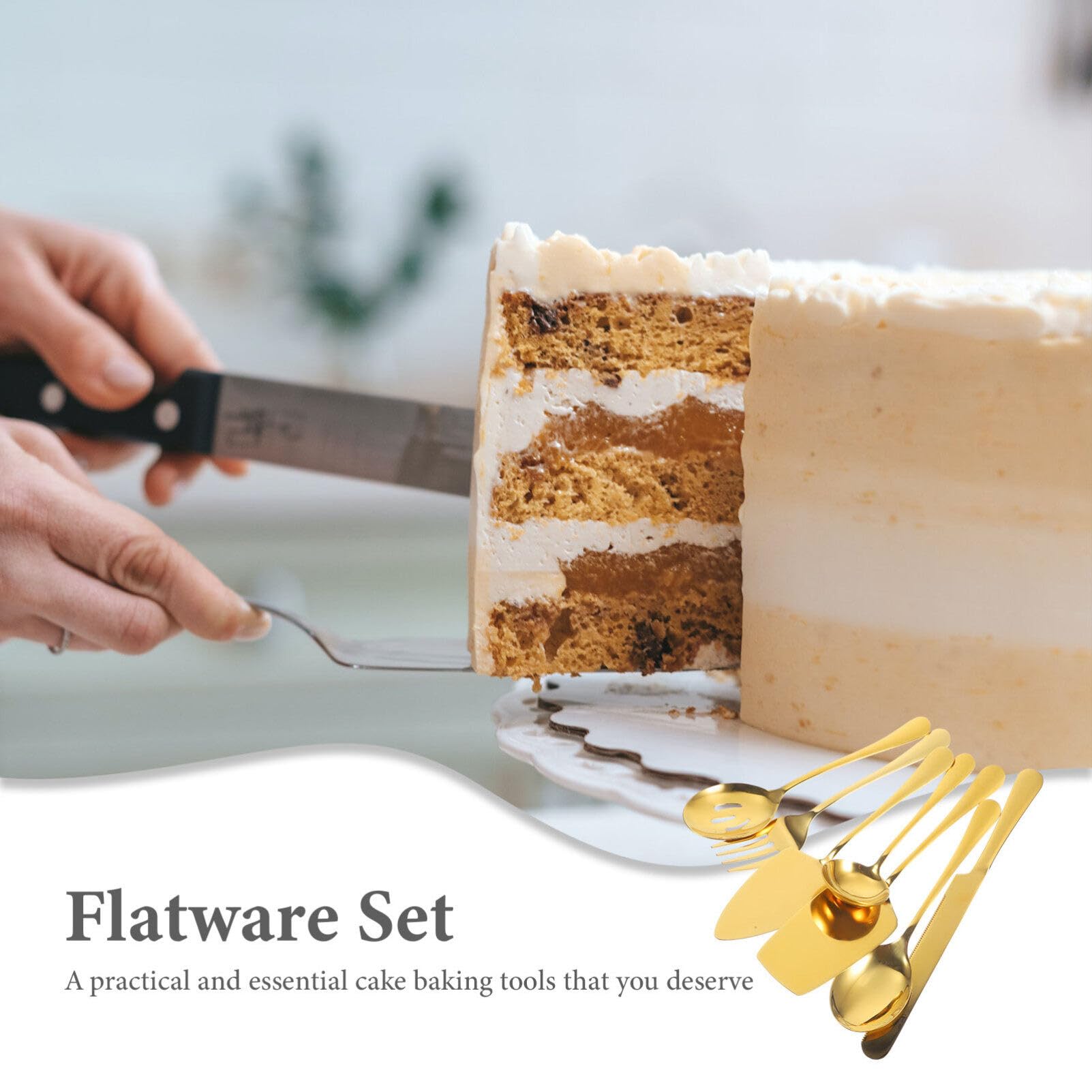 SOLUSTRE Torten Spatel Mit Servierlöffel Und Aus Für Kuchen Dessert Buffet Und Partys Küche Esszimmer Zubehör
