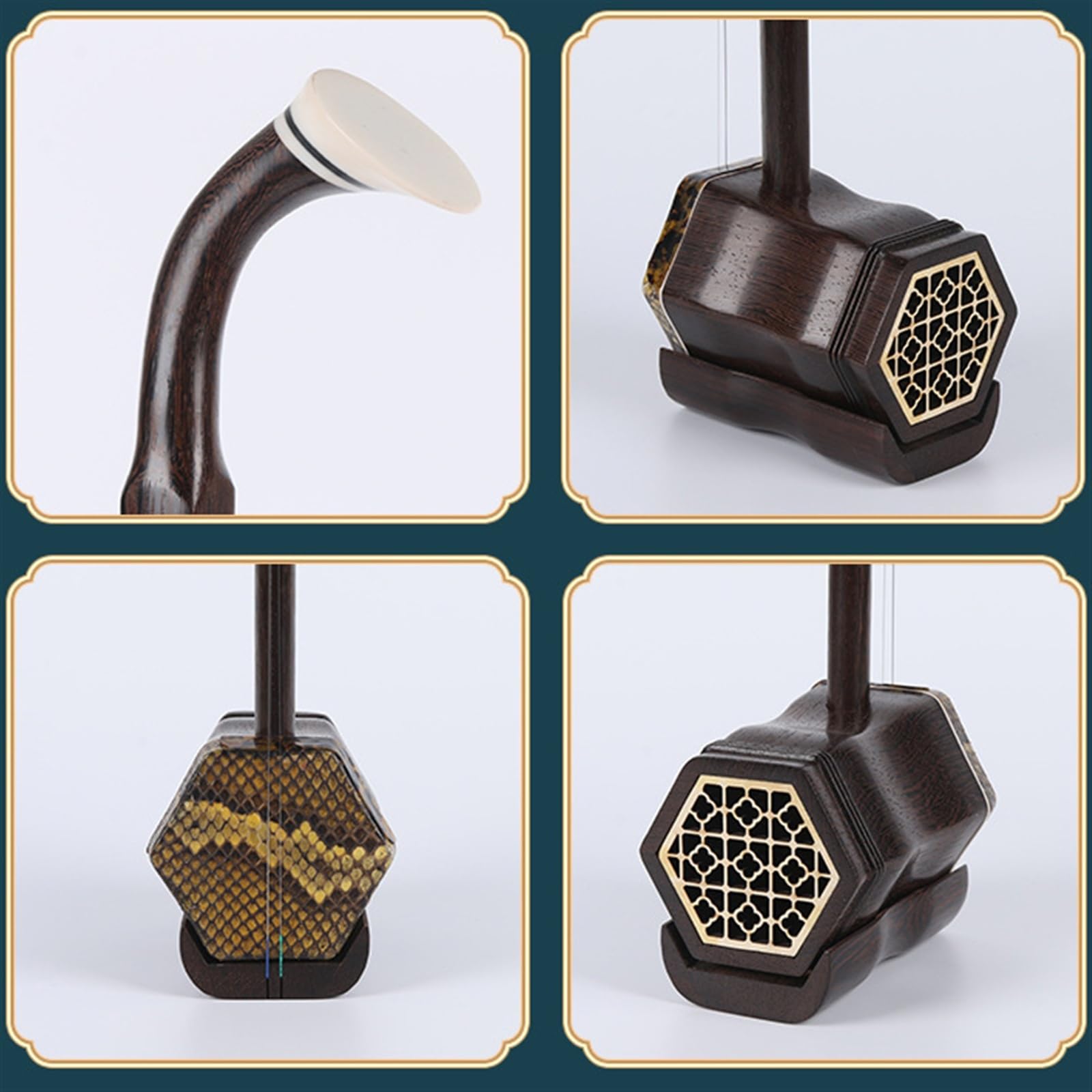 Chinesische Erhu Hühnerflügelholz, Gebogene Kopfplatte, Erhu, Chinesisches Ethnisches Saiteninstrument, Geeignet Für Anfänger