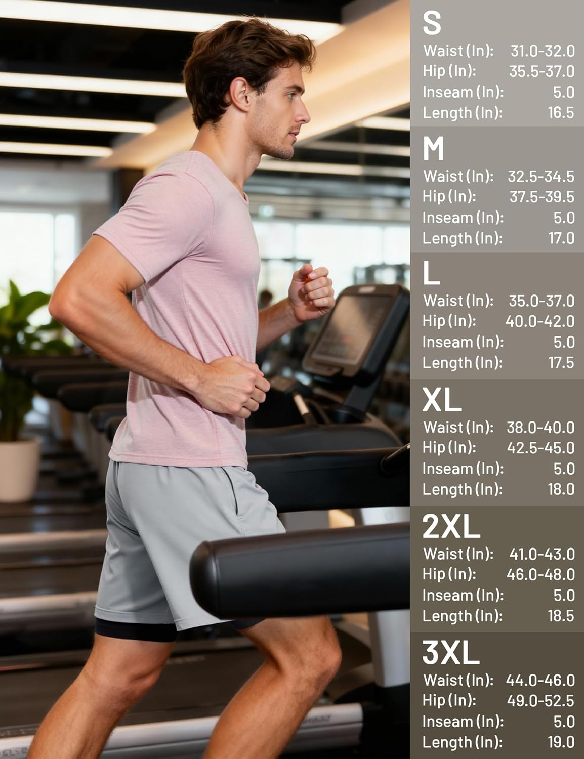 MIER Men's 2 in 1 Running Shorts with Liner 5" Quick Dry Gym Workout Athletic Shorts with Pockets, Lightweight, Breathable - Image 6