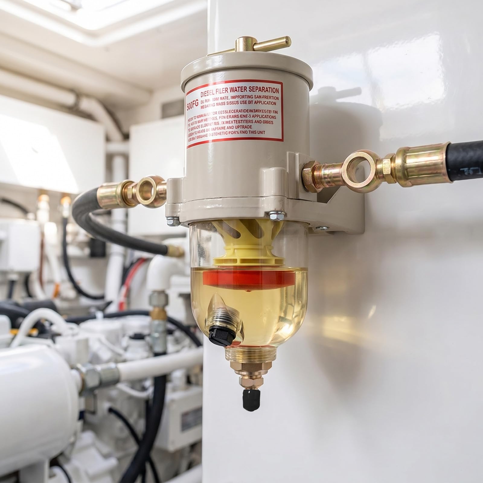 DOITOOL 1 zestaw filtra paliwa Diesel, separatora oleju i wody, wytrzymały filtr paliwa turbinowego 500FG 500FH do silników ciężarówek, łodzi, jachtów, żaglówek, łodzi, łatwy montaż