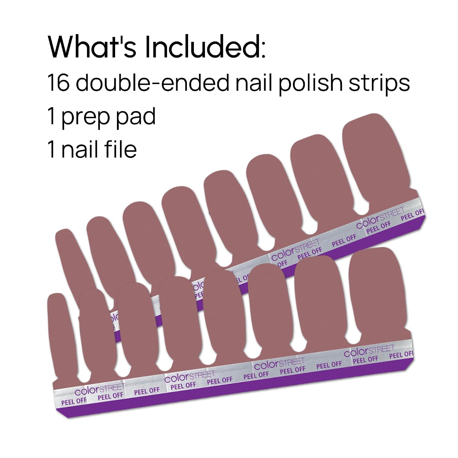Color Street Nail Strips - Sheer Deep Mauve Jelly, 16 Double-Ended Strips for Layering and Custom Colors, Macaron-Inspired Design, Easy Application, Create Unique Looks Without the Calories or Mess