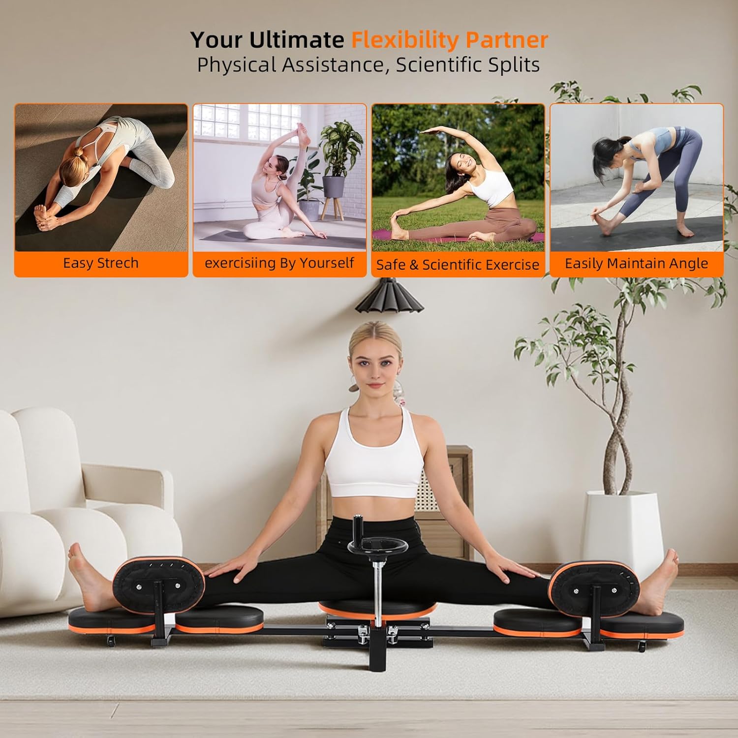 FAHKNS Leg Stretcher,Stretcher Split Machine for Flexibility, 220lb Heavy Duty Steel Frame Stretching Equipment,Leg Stretching Training Machine for Home Gym Split Machine Training Fitness