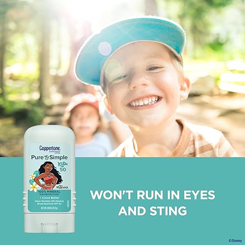 Miniatura 4 de Coppertone Kids Sunscreen Spray SPF 50 (5 Oz Can) + Coppertone Pure and Simple Kids Mineral Sunscreen Stick SPF 50 (0.49 Oz Stick), Water Resistant