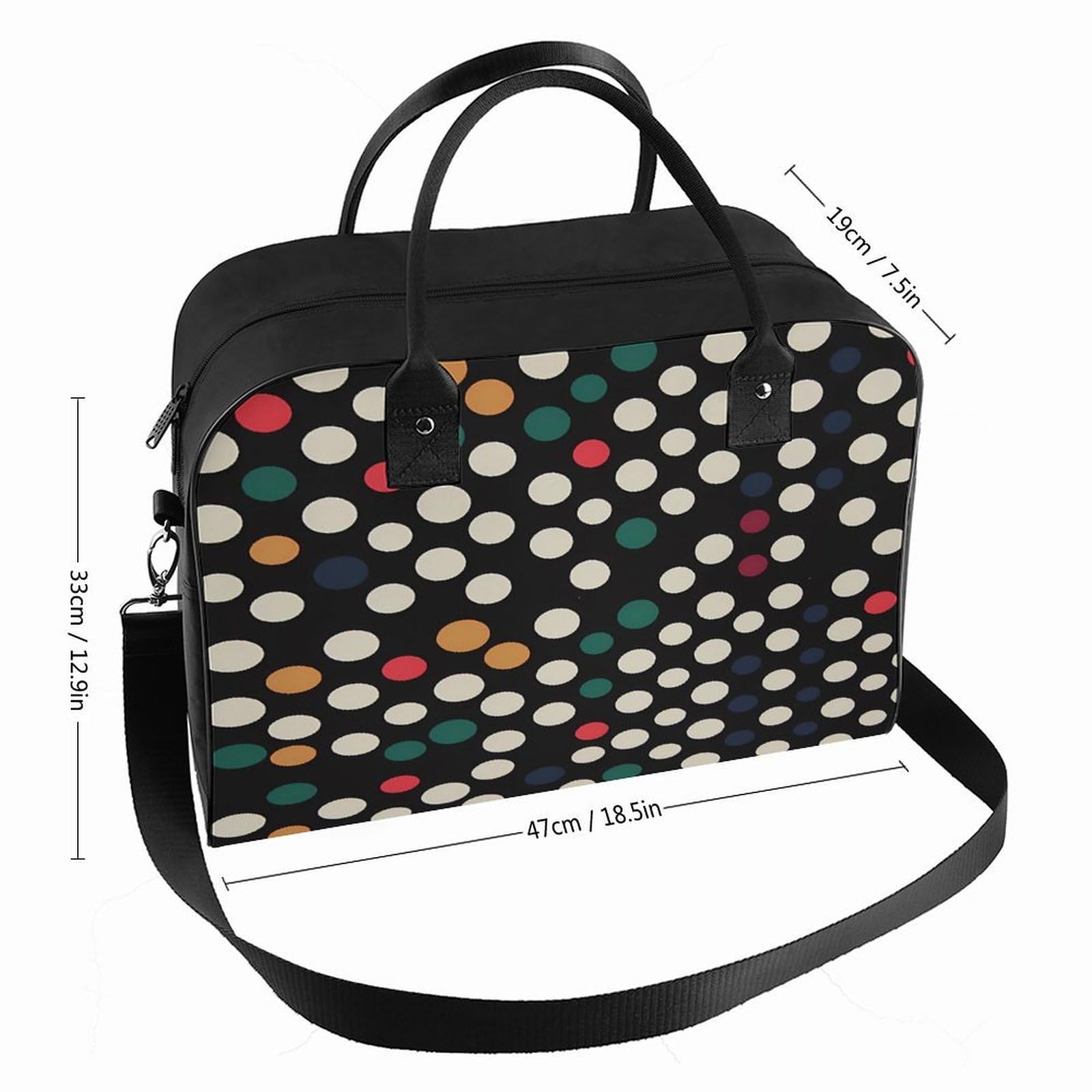 Polka Dot Laptop Tote Bag Casual Travel Handbag Multi Pocket Shoulder Bags for Work Travel