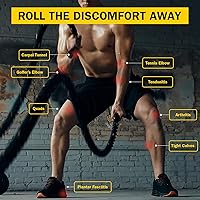 Vista 2 de Rolflex The Massage Combo - Rodillo 3 en 1 para músculos tejido profundo con perilla firme, músculo contorneado y espuma ovalada media - Masajeador