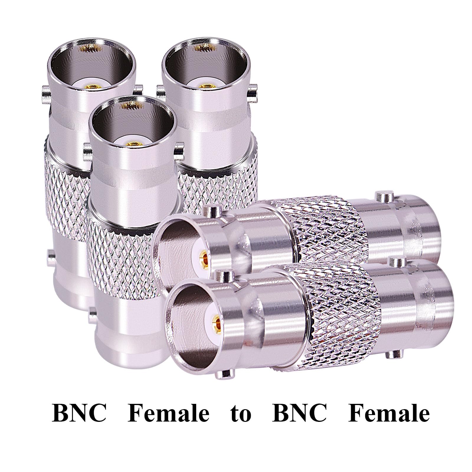 CNARIO 5pcs BNC Adapters Female to Femal Coax Coaxial Connector for 3G/6G HD SDI Cable Switcher CCTV Video Transmitter Camera System
