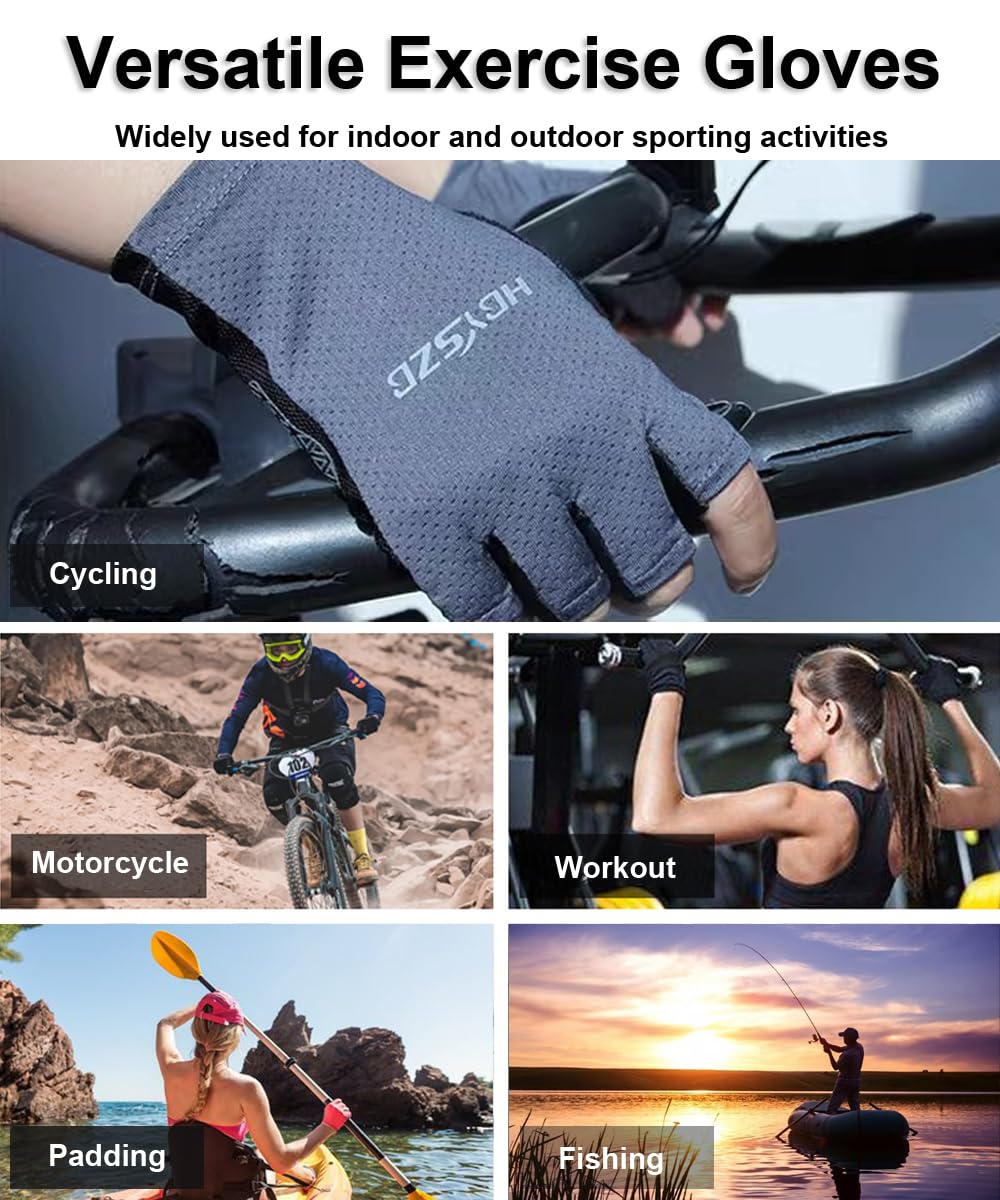 SUJAYU Guantes de pesca sin dedos, guantes de pesca para hombres y mujeres, guantes de protección UV sin dedos, guantes de conducción, guantes de navegación, guantes de kayak, guantes de remo, guantes