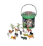 Wild Republic Animal Mini Bucket, Toy Figurines, Kids Gifts, Zoo Party Supplies, Zoo Animals, 15 Piece Playset 15Piece Animal